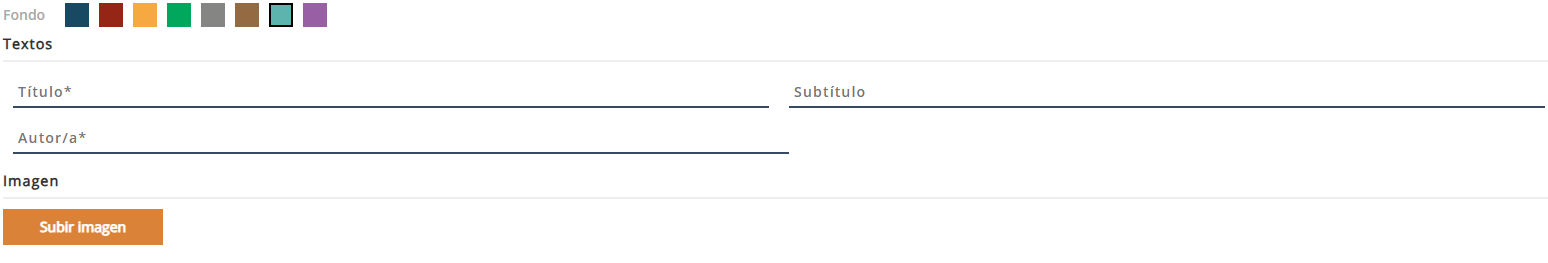 Herramienta de configuración de la portada.